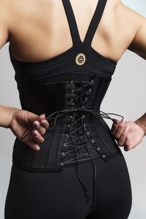 Corset Modelador de Cintura 12 Barbatanas — Ajuste nas Costas, Poliamida Premium