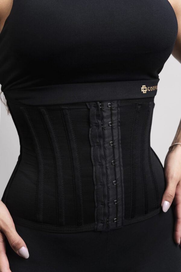 Corset Modelador de Cintura 12 Barbatanas — Ajuste nas Costas, Poliamida Premium